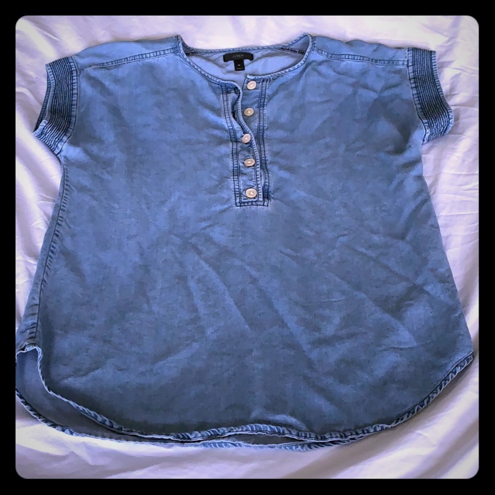 J.Crew oversized chambray henley tunic